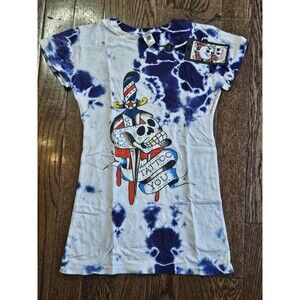 Vintage Ed Hardy By Christian Audigier Shirt Small T Shirt Y2K Tie-dye Skull
